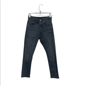 Levi's 501 Black Distress Color Size 24X30